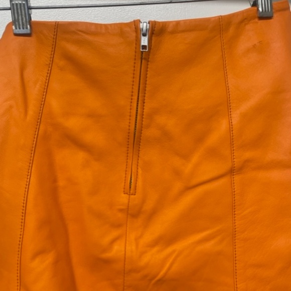 Camila Coelho Clementine Leather Skirt Orange - Picture 12 of 13